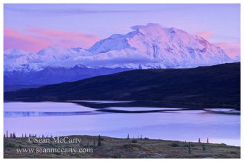 Mt. McKinley and The Alaska Range at dusk, Denali National Park, Alaska